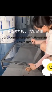 ทนลมระดับ12- กันสาด กันสาดบังแดดฝน กันสาดหน้าต่าง 60*100/100*150cm สีชานม/สีฟ้า รุ่นหนาขึ้น กันสาด กันสาดสำเร็จ