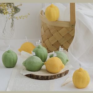 OurHome [พร้อมส่ง] เทียนมะนาว Lemon candle ของขวัญเล็ก ๆ ที่สร้างสรรค์ ของตกแต่งบ้านแฮนด์เมด อุปกรณ์ประกอบฉากภาพ ตกแต่งร้านกาแฟ เครื่องประดับ