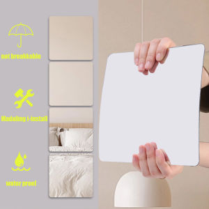 3/5Pcs Acrylic Mirror Stickers 30x30cm Flexible Split Mirrors Self Adhesive Mirror Wall Stickers Square Full Body Mirrors for Bathroom Home Wall Decor