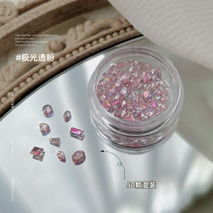 50 Mixed Nail Beauty Ornament Rhinestone Shiny Mini Zircon Pointed Bottom Loose Diamond Transparent White Small Pink Shaped Diamond