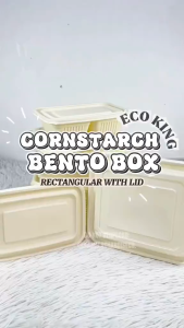 ECO KING 15PCS CORNSTARCH BENTO LUNCH BOX 2 & 4 COMPARTMENT BIODEGRADABLE DISPOSABLE DINNERWARE