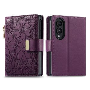 LS | Leather Phone Case For Samsung Galaxy Z Fold 8 Ultra Z Fold 7 6 5 4 3 Zipper Wallet Dual Card Slots Card Holder Flip Cover Bag