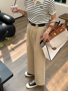 Slimming Straight Leg Pants High Waist Nine Points Fashion Design Womens Spring Summer New Style Small Size Wide Leg Trousers