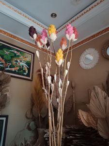 Dekorasi Bunga Kering/Bunga Artificial /Stik Ulir Bunga Klobot Jagung Unik/Klobot Jagung