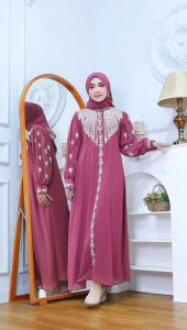 Serenda Store Gamis Set Hijab CerutyBabydoll Premium Model Terbaru Lebaran Mewah 2023 Dress Wanita
