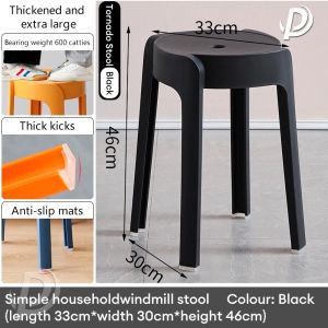 CHIT Nordic Stackable Stool Thickened Plastic Chair Durable Dining Table Restaurant Round Stool