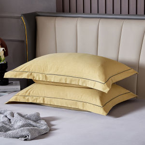 Long Staple Cotton Soft Flannel Plain Simple Double Sided Pillowcase Pair