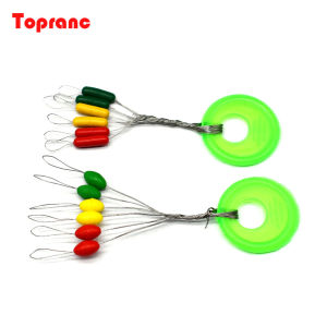 Topranc 240Pcs/40Group Oval/Cylindrical Rubber Silicon Colorful Space Bean 6Pcs/Group Stopper Bobber Fishing Float
