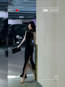 SHANGSHA | Chic Chinese Style Improved Black Lace Dress