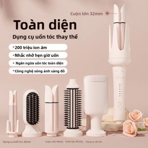 Máy Làm Xoăn Tóc Gốm Ion Âm 40mm Tạo Sóng Lớn Máy Uốn Tóc Điện Dùng Tại Nhà Điều Khiển Nhiệt Độ Kỹ Thuật Số Điện Áp Kép