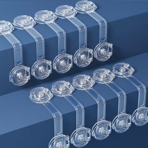 8pcs Transparent Safety Drawer Locks Easy Installation Durable Material Anti Opening and Pinch Protection for Refrigerators