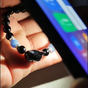 Cute Cat Couple Bracelet Imitation Wood Crystal Braided Children Bracelet Fashion Jewelry Trendy Accessories