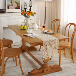 Retro American Country Table Flag Lace Hollow out Cotton Thread Decorative Forest System Tablecloth for Coffee Table And Dining Table