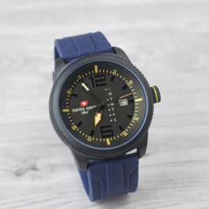 Jam tangan Pria Sa 1212 tali rubber/silicon tanggal hari aktif bulat analog