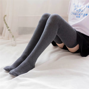 Yingbao Ready Stock 1 pair Long Socks Woman Cotton Thigh High Long Winter Thick Socks Over Knee length 80cm Leg Warmers high tube socks autumn women socks Plain Color White Balck Maroon Green Gift