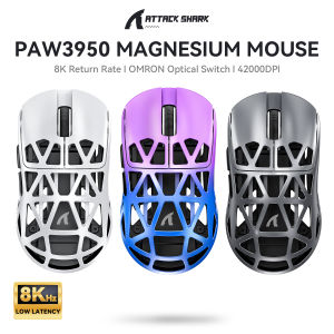 ATTACK SHARK | Attack Shark R2 Gaming Wireless Mouse PAW3950 8K Magnesium Alloy Lightweight Gaming Mouse Bluetooth Tri-Mode for Gaming/Office