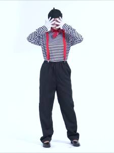 ali9 Mime Actor Goods Couple Clown Clothing Exported to Europe and America Game Clothing Japanese Halloween Farce Performance Wear