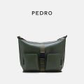 Pedro Men's Casual Zipper Crossbody Bag Single Shoulder Bag Leisure PU Leather Soft Handbag for Youth 14 Inch Laptop Capacity. 