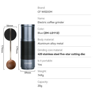 CF WISDOM Electric Coffee Bean Grinder Christmas Special Portable Compact & Powerful Perfect Festive Gift for Coffee Enthusiasts