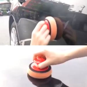 Car Polishing Pads 1Set 6PCS Flat Wave Buffing Polisher Grinder Span Gosok Pengilat Kereta [Polishing Sponge+Handle]