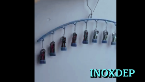 Móc Treo Đồ Lót Tất Vớ Inox 304 Bọc Sơn Tĩnh Điện Móc Phơi 10 Kẹp Chống Gió Chống Trượt Inoxdep