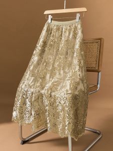 AIYITI | Plus Size French Style Lace Chiffon A-line Skirt