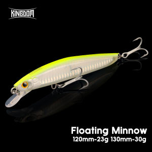 Kingdom Floating Minnow Fishing Lure 120mm 23g 130mm 30g Jerkbait Artificial Sea Fishing Hard Wobbler for Bass Trout Saltwater