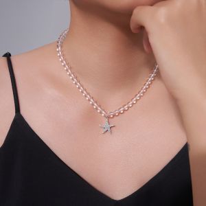 Mặt Dây Chuyền Sao Biển Moissanite JIUZUAN Mạ Bạc S925 Mạ Vàng Trắng 18K Đánh Bóng Trang Sức Cưới Trang Sức Hàng Ngày Trang Sức Cao Cấp