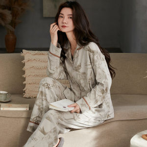 Fenteng Care Pure Cotton Long Sleeve Sleepwear Set for Women Casual Style Spring Autumn Collection Comfortable Home Clothes