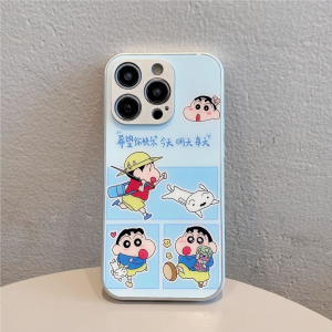 Cute Electroplated Silver Glass Phone Case for iPhone 16 pro Max Apple 15 Reno 10/11 Couples Cartoon Happy Everyday Design