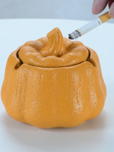 Hũ Đựng Thuốc Lá Hình Quả Bí Ngô Bằng Gốm Có Nắp Chống Gió Phòng Chống Bụi Trang Trí Phòng Khách Đồ Trang Trí Nhà Cửa Phong Cách Hiện Đại Đơn Giản