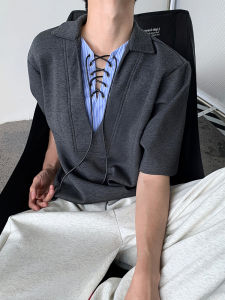 Áo Thun Nam Cổ Chữ V Tay Ngắn Mùa Hè Thời Trang Đa Năng Phong Cách Đường Phố Thường Ngày Thường Ngày