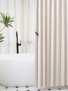 WEILAISHI | High-quality Linen Shower Curtain Waterproof Anti-mold Magnetic