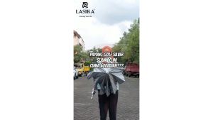 Payung Golf Silver Lapis UV Murah Berkualitas Free Pack Dus + Bubble Wrap 024 LASIKA