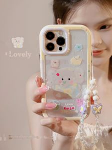 Creative Personalized  15 pro Max Case Anti-Fall Colorful Stripes Cute Elephant Hard Shell Large Hole 16 pro Accessories