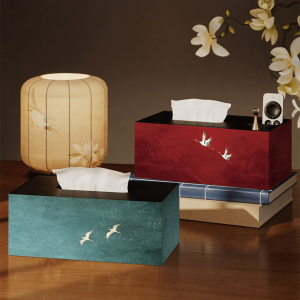 New Chinese Style Rectangular Tissue Box Storage Holder for Living Room Coffee Table Luxury Sensation Desktop Napkin Organizer