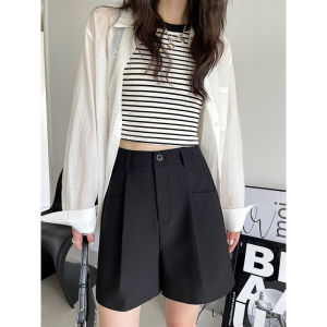 Suit Shorts Womens Summer Thin High Waist Slim Looking Loose Loose Pants Casual Small Work Clothes Middle Pants Cropped Pants