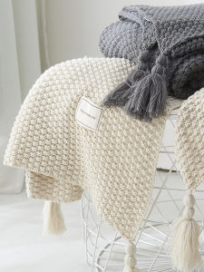 Scandinavian Retro Large Tassel Blanket B & B Bed Blanket Bed Runner Nap Blanket Bed Runner Cover Blanket Sofa Cover Nap Blanket