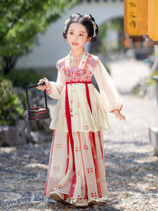 Spring Autumn New Style Girls Hanfu Dress Children Tang Suit Cheongsam Qipao Traditional Costume Polyester Fiber Girls Clothes