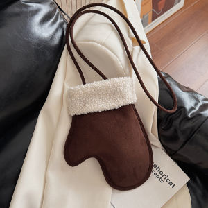 TANGKOU | Cartoon Fluffy Sheepskin Crossbody Phone Bag