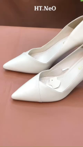 Giày Công Sở - Giày Cao Gót Nữ HT.NEO Da Êm Mềm Gót Cao 7cm Thiết Kế Mũi Nhọn Phom Dáng Basic Sang Trọng Lịch Sự