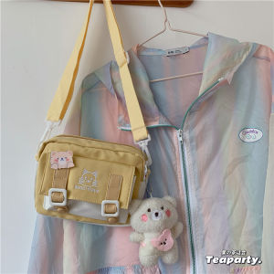 Dễ Thương Túi Đeo Chéo Nhỏ Phong Cách Harajuku Dành Cho Sinh Viên Nữ Mềm Polyester Chất Liệu Tương Phản Màu Sắc Tươi Tắn Thiết Kế Có Túi Bên Trong