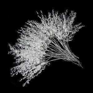 5/10Pcs 15cm Acrylic Bead Drop Stems Flower Bouquet Crystal Bud Branches Flower for Wedding Home Decoration Floral Decor Craft