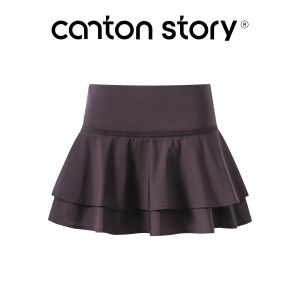 Cantonstory | Áo Thun Không T Tay Xòe Chấm Bi Màu Be cho Phụ Nữ