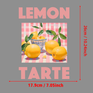 Lemon Tarte Art Print Heat Transfer Stickers For T-Shirts DIY Vinyl Iron-On Heat Transfer Sticker Decal T-shirts Sweatshirts Bag