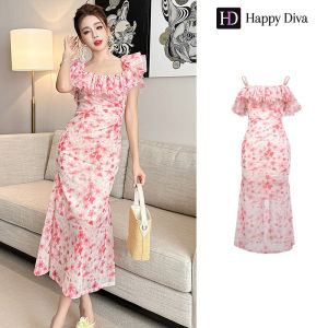 Happy Diva 2025 ชุดผู้หญิงชุดสีชมพูชุดนางเงือกดอกไม้ชุดแต่งงานชุดปาร์ตี้อย่างเป็นทางการชุดปาร์ตี้วันเกิด 51318