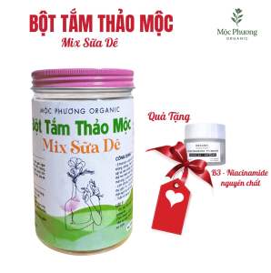 [Tặng 10gr bột Niacinamide] BỘT TẮM TRẮNG THẢO MỘC MIX SỮA DÊ MỘC PHƯƠNG ORGANIC (bột tắm trắng thảo mộc bột hữu cơ)