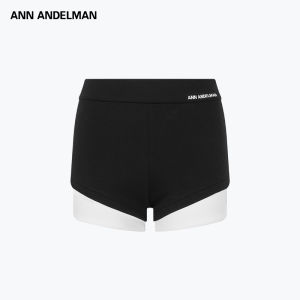ANN ANDELMAN | Contrast Color Patchwork Fake Two-Piece Cotton Casual Shorts