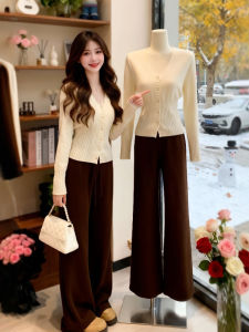 CHANGTONG | French Gentle Style V-Neck Slimming Knit Top