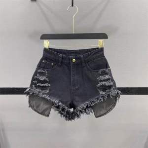 QUẦN SHORT BIGSIZE 3 VẠCH LƯNG CAO Quần Short Jeans Kaki Trắng Đen Nữ Lưng Cao Chất Vãi Dày Dặn